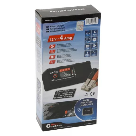 Compass Automatická nabíječka autobaterií 1 - 120Ah (4Amp)