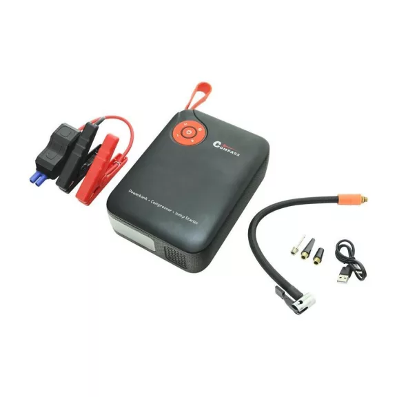 Compass Startovací zdroj s kompresorem, powerbankou a svítilnou (7200mAh, 600A)
