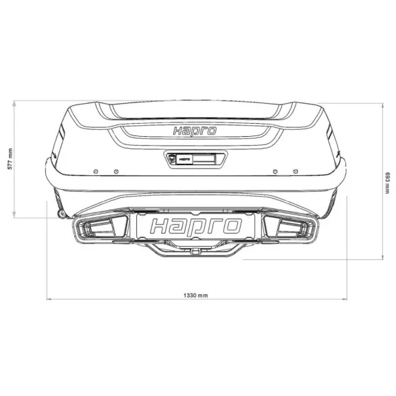 Přepravní box na tažné zařízení Hapro Boxer Hexagon L (420l, černý)