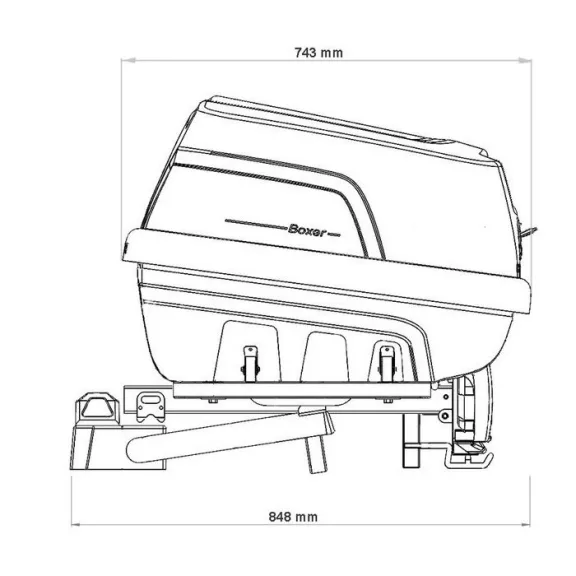 Přepravní box na tažné zařízení Hapro Boxer Hexagon L (420l, černý)