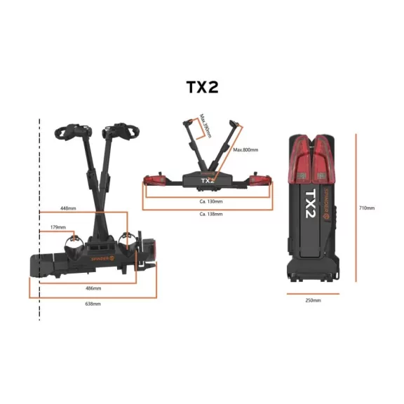 Nosič kol na tažné zařízení Spinder TX2